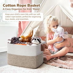Goodpick rope basket texture closeup highlights soft cotton rope that holds shape well