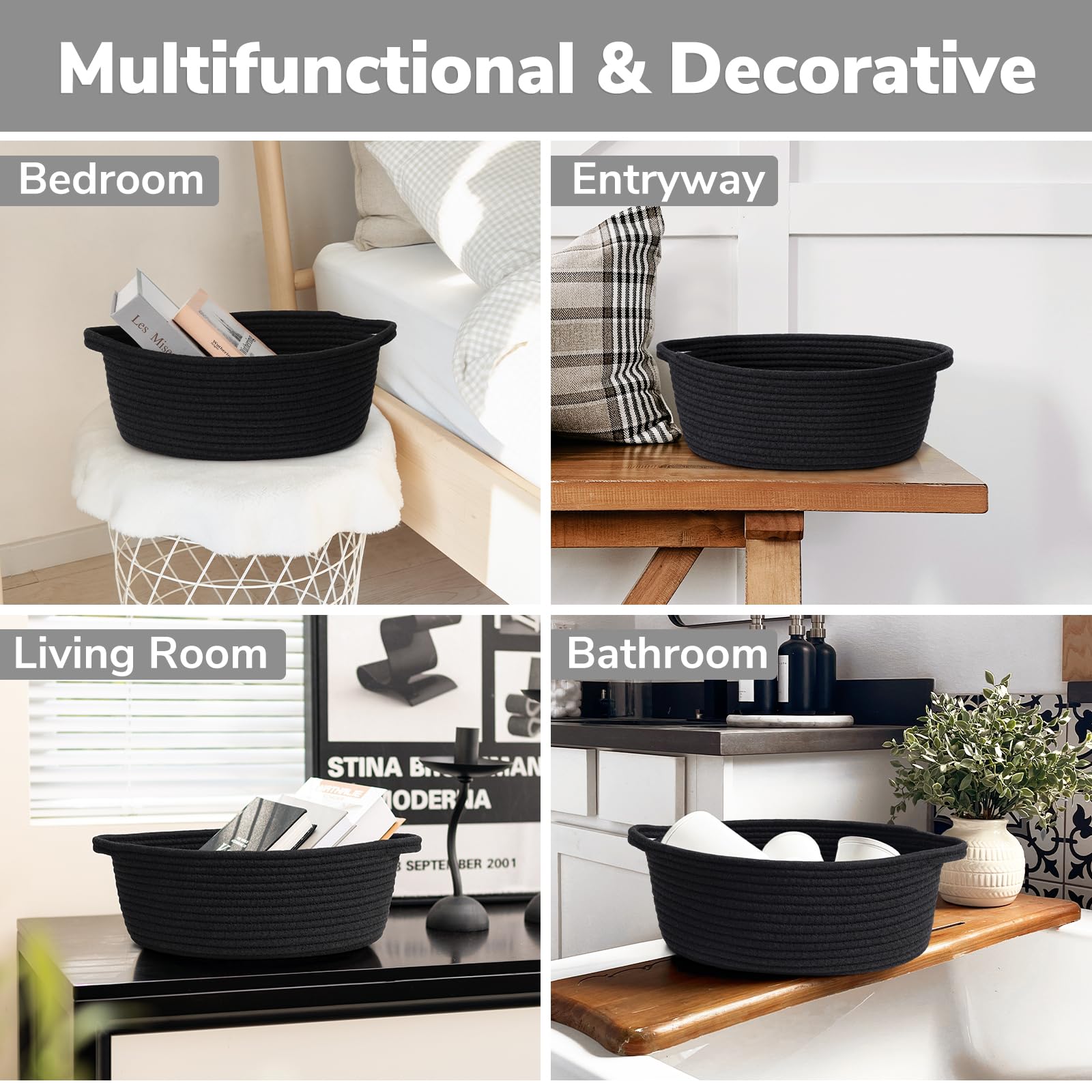Goodpick rope storage basket provides durable organization in any room.