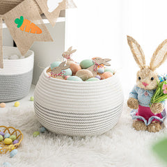 Goodpick round basket close-up shows 9-inch top opening for compact organization.