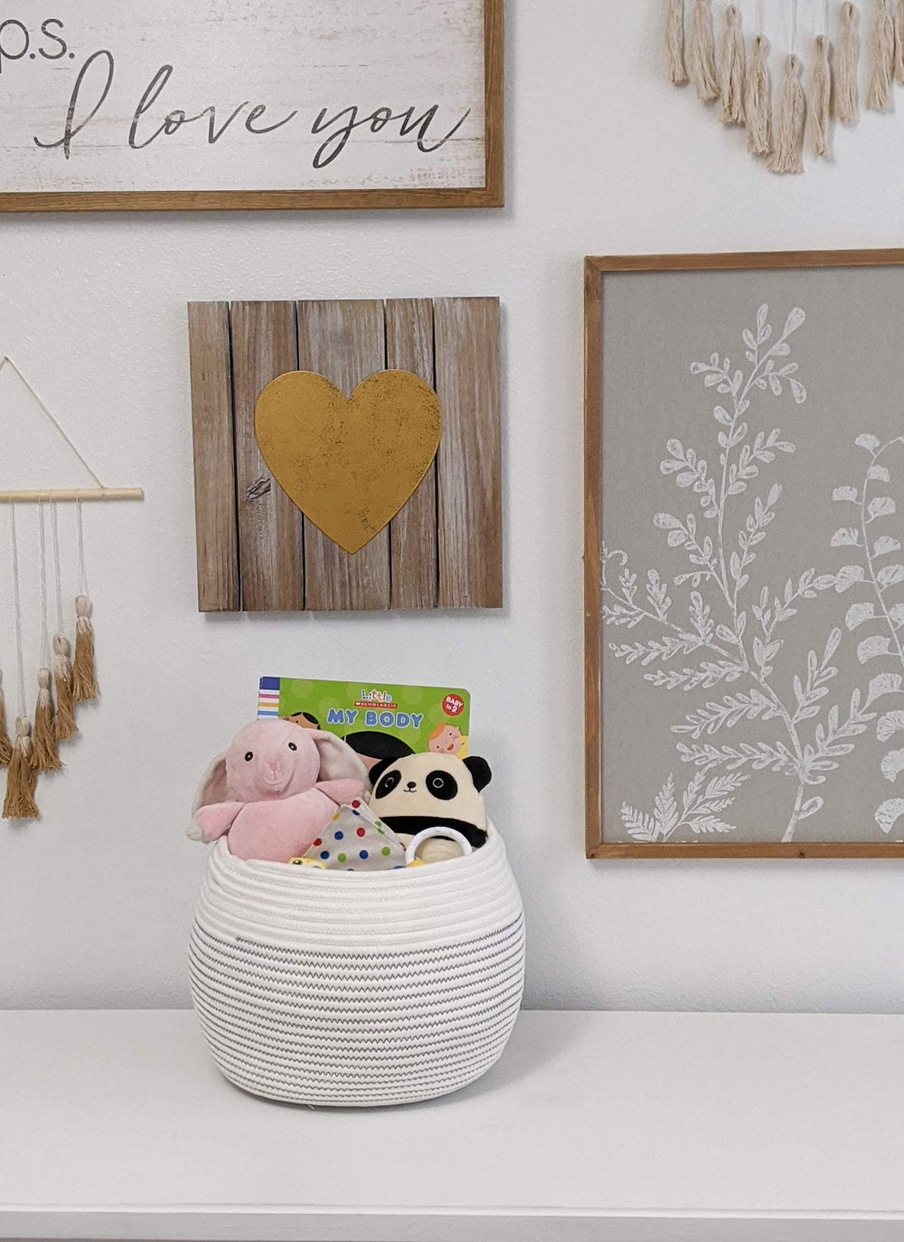 Goodpick round basket used as plant holder to elevate greenery in a room.