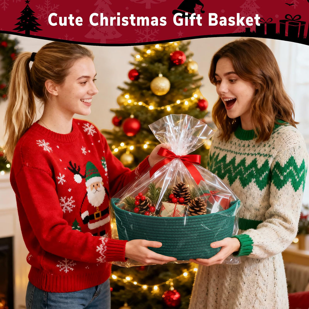 Goodpick empty-gift basket with handles adds stylish, reusable gift packaging.