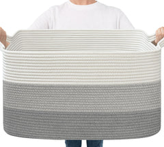 Goodpick Storage Basket large blanket basket keeps blankets neatly organized.