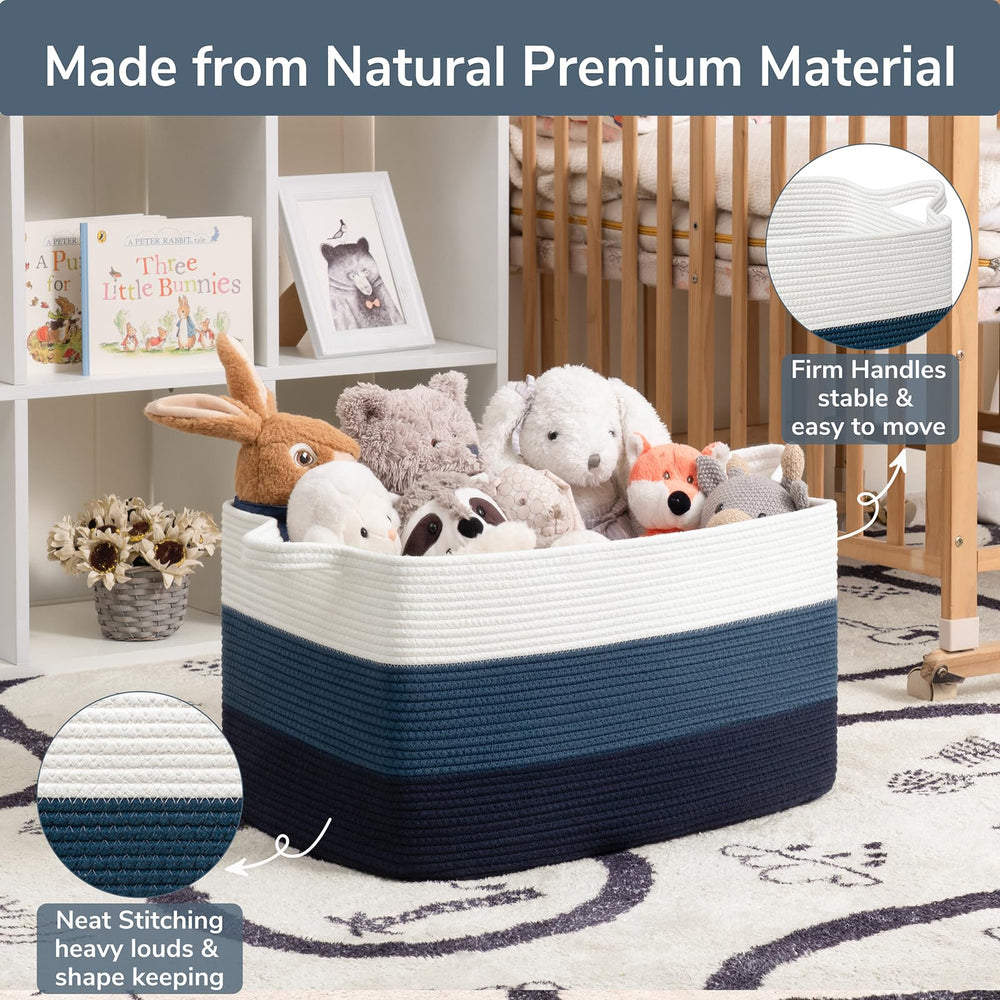 Goodpick storage basket blue color complements modern decor and storage