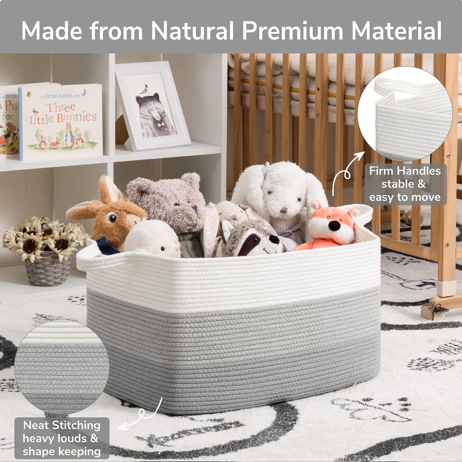 Goodpick Storage Basket folds flat for compact storage.