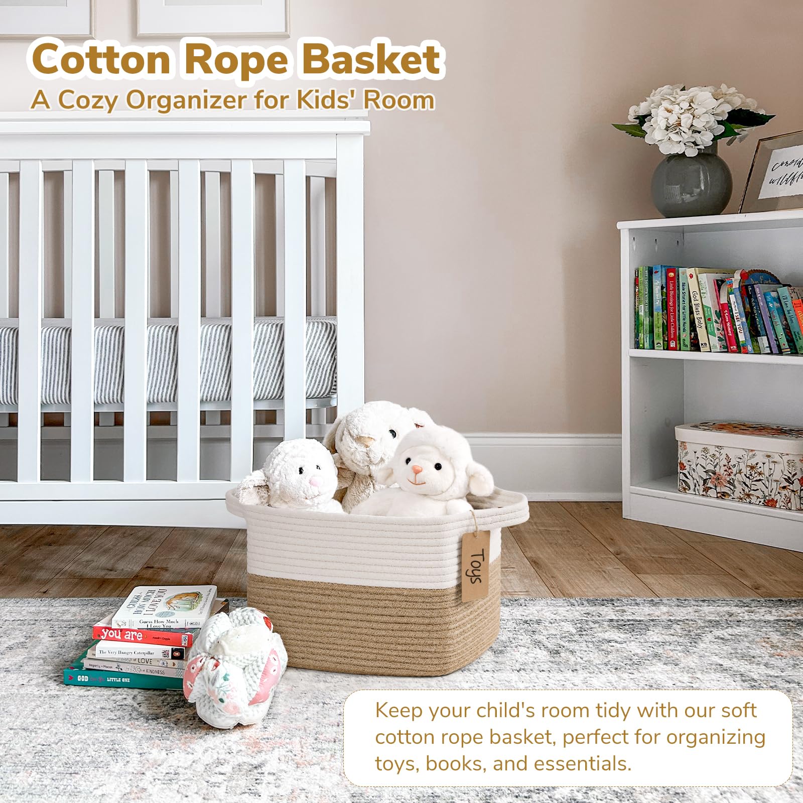Goodpick storage basket with labels helps identify contents quickly.