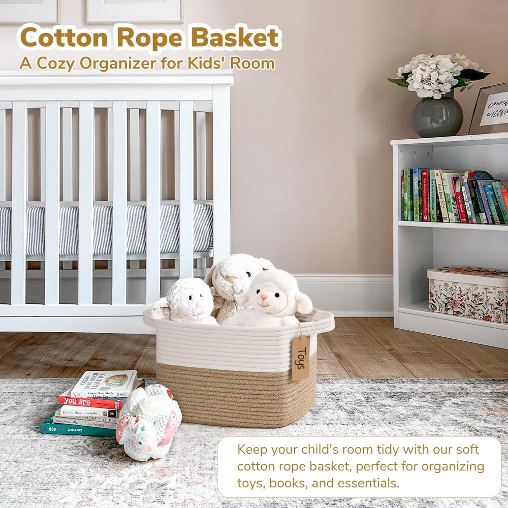 Goodpick storage basket with labels helps identify contents quickly.