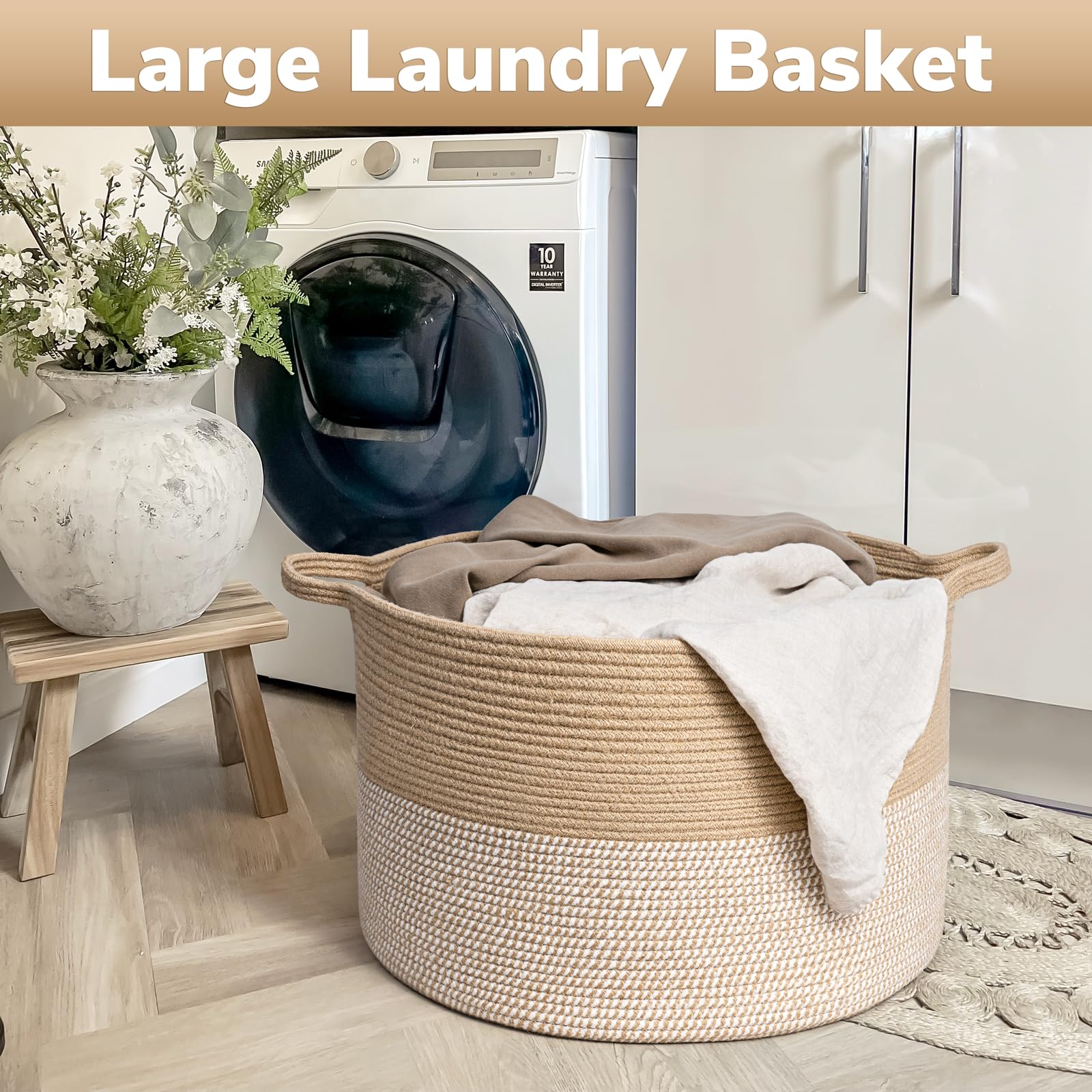 Goodpick storage basket in living room enhances organization and subtle style