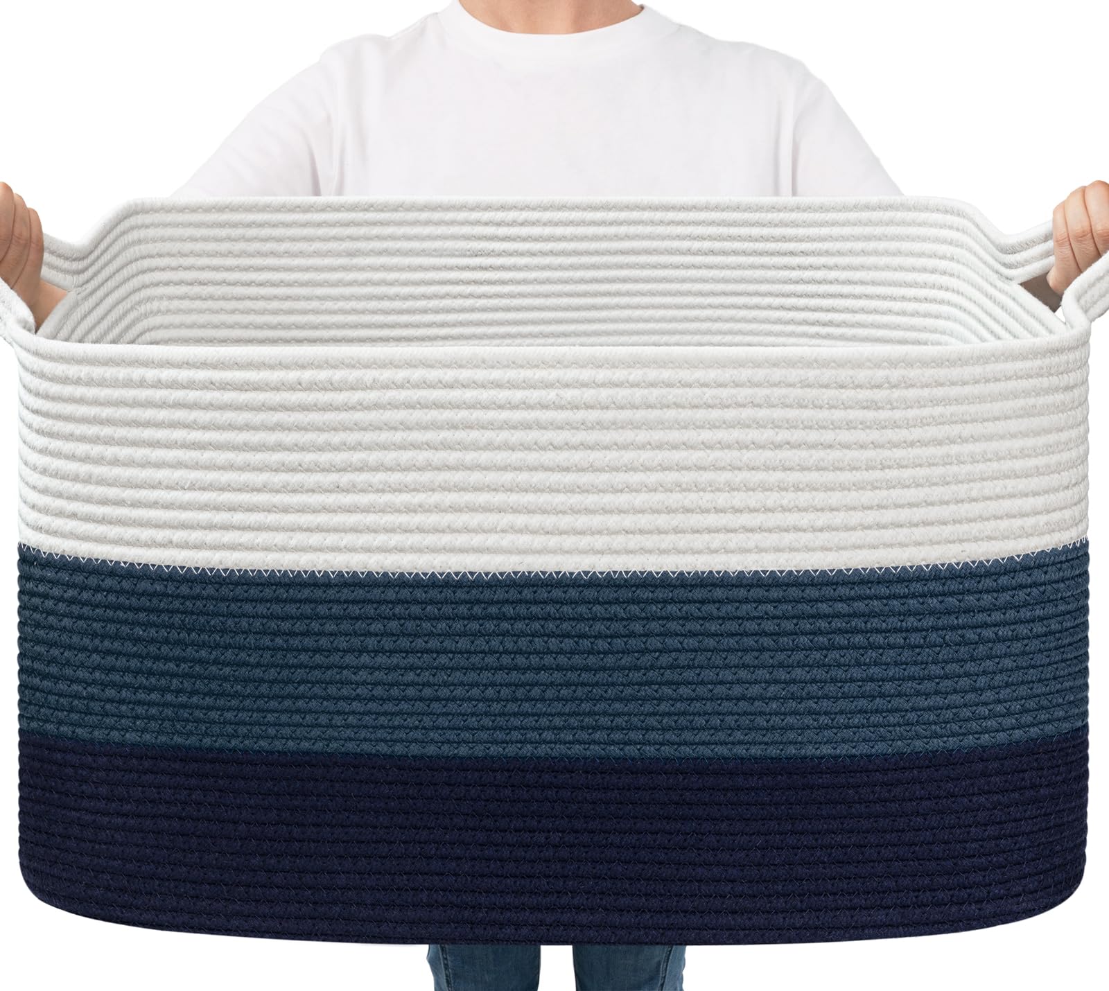 Goodpick storage basket rectangle design for versatile floor or shelf storage