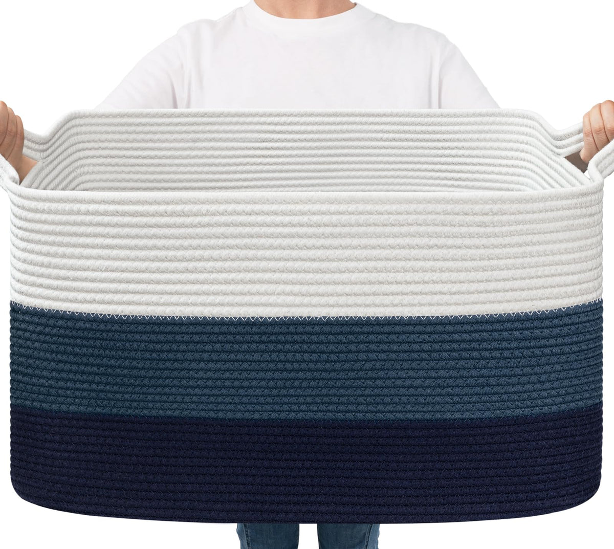 Goodpick storage basket rectangle design for versatile floor or shelf storage