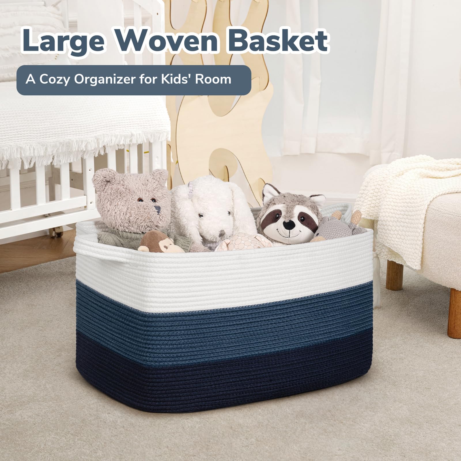 Goodpick storage basket two handles for easy room to room transport