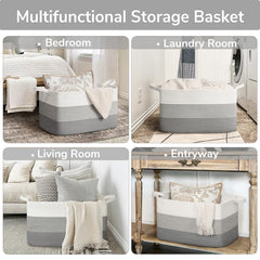 Goodpick Storage Basket woven texture closeup shows durable rope.