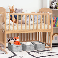 Goodpick nursery storage basket in a playroom demonstrating safe design.