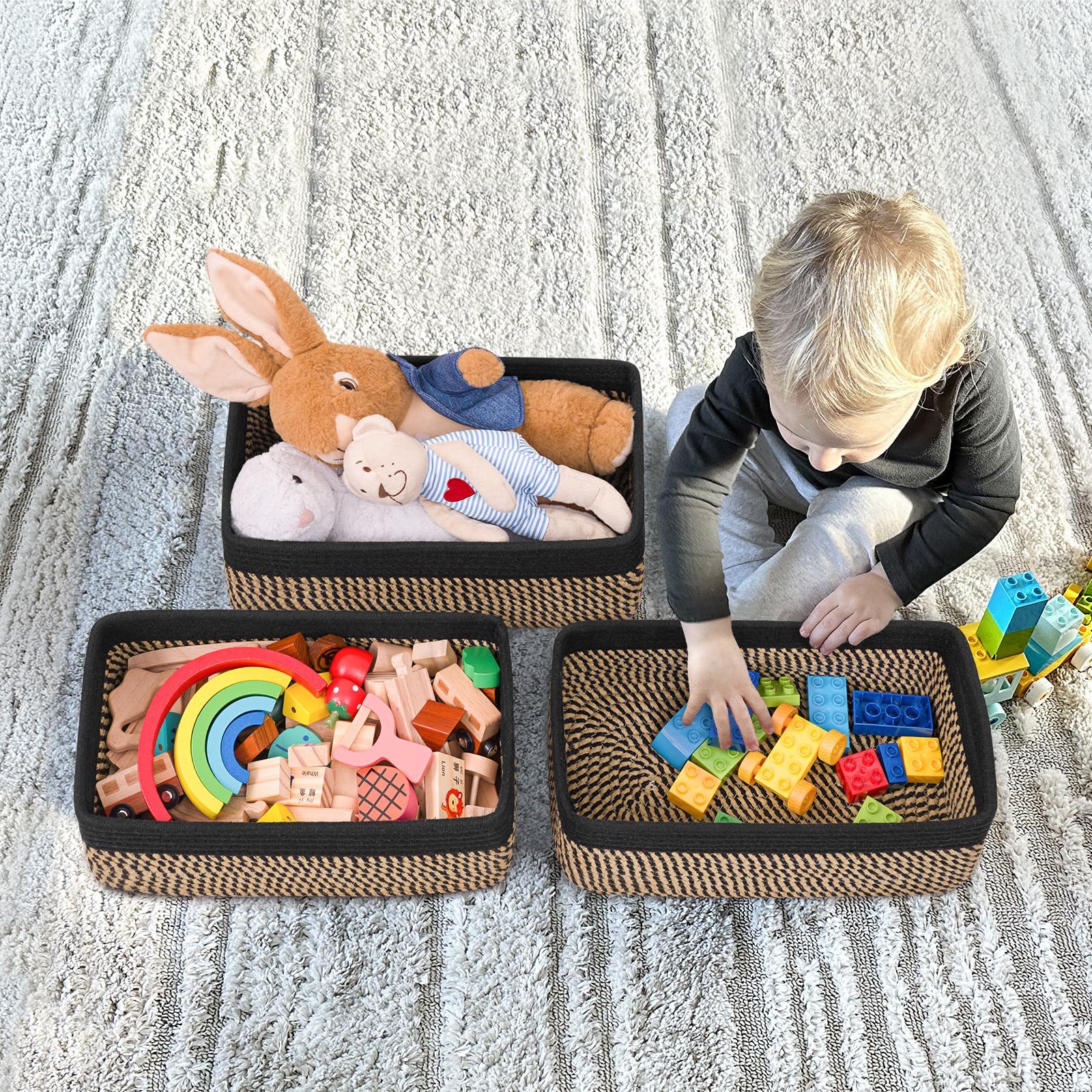 Goodpick storage baskets nursery toy storage keeps playroom organized and safe.