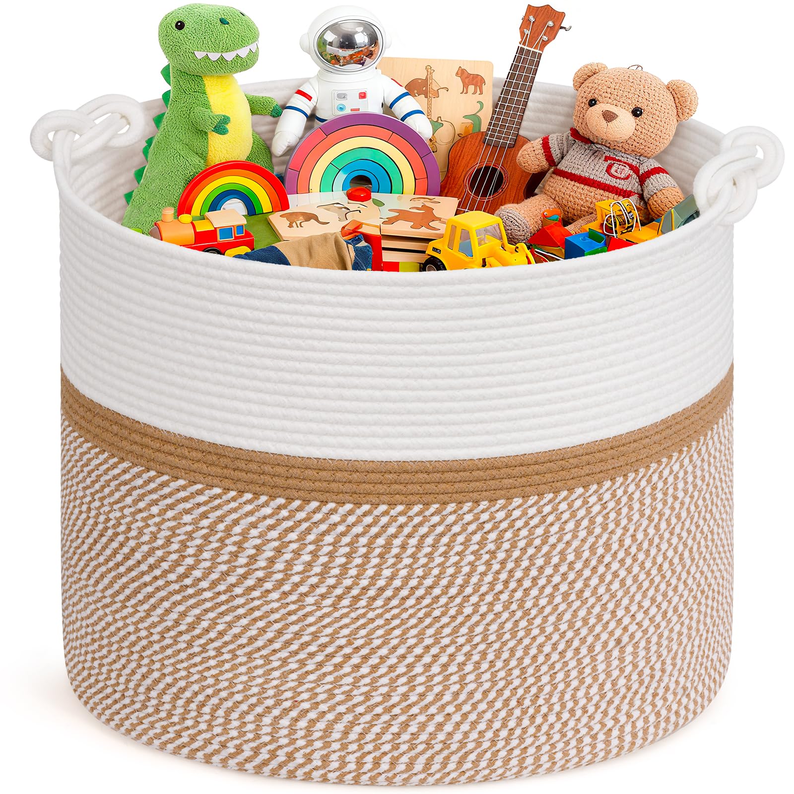 Goodpick toy storage basket, 17x16 woven rope, ideal for organizing toys
