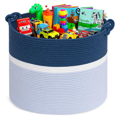 Goodpick blue toy storage basket for nursery organization and toy storage.