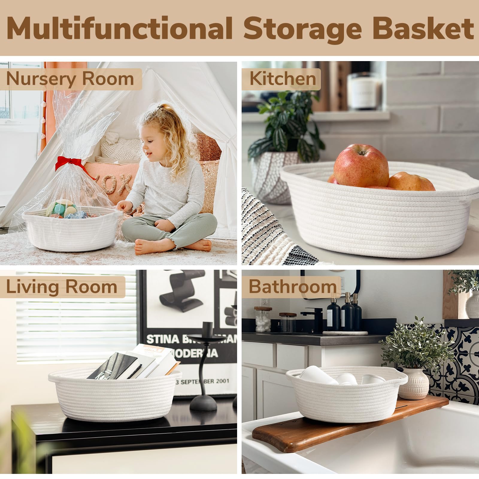Goodpick washable woven basket is machine-washable and easy to clean