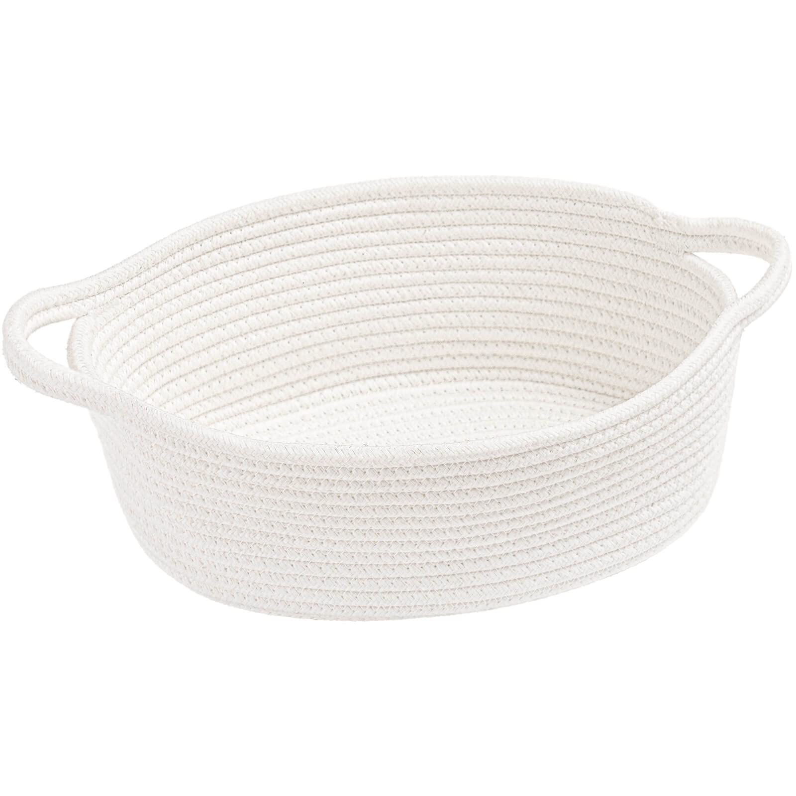 Goodpick white baby laundry basket with handles close-up for easy carrying