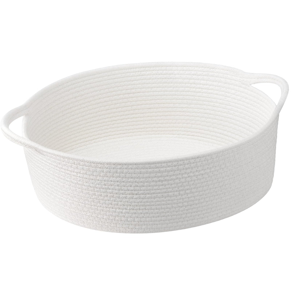 Goodpick white rope basket gift empty—versatile storage for nursery, bathroom, and thoughtful gift ready.
