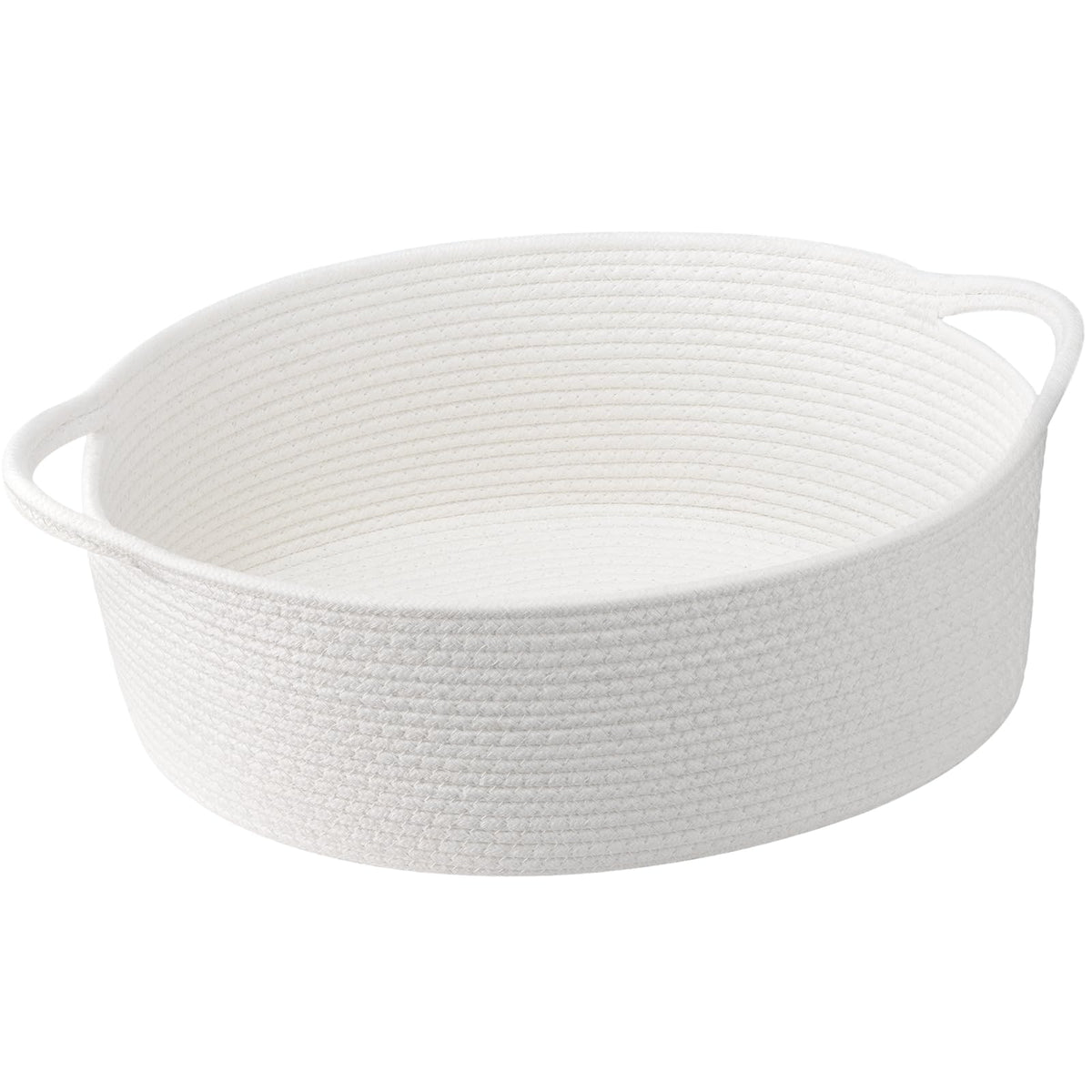 Goodpick white rope basket gift empty—versatile storage for nursery, bathroom, and thoughtful gift ready.