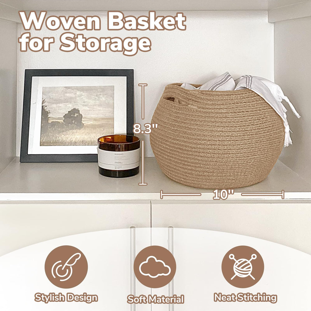 Goodpick wicker basket folded jute demonstrating portable, space-saving design.