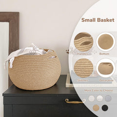 Goodpick wicker basket in living room decor for neutral, stylish organization.