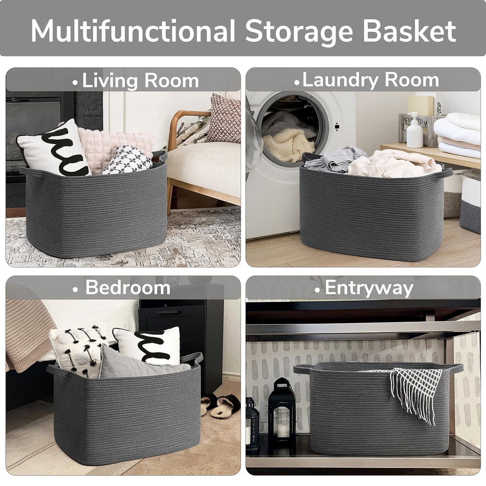 Goodpick woven basket with sturdy handles enables easy lifting