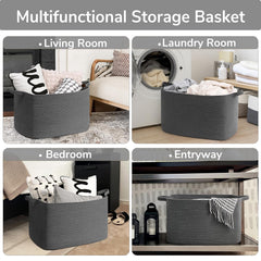Goodpick woven basket with sturdy handles enables easy lifting