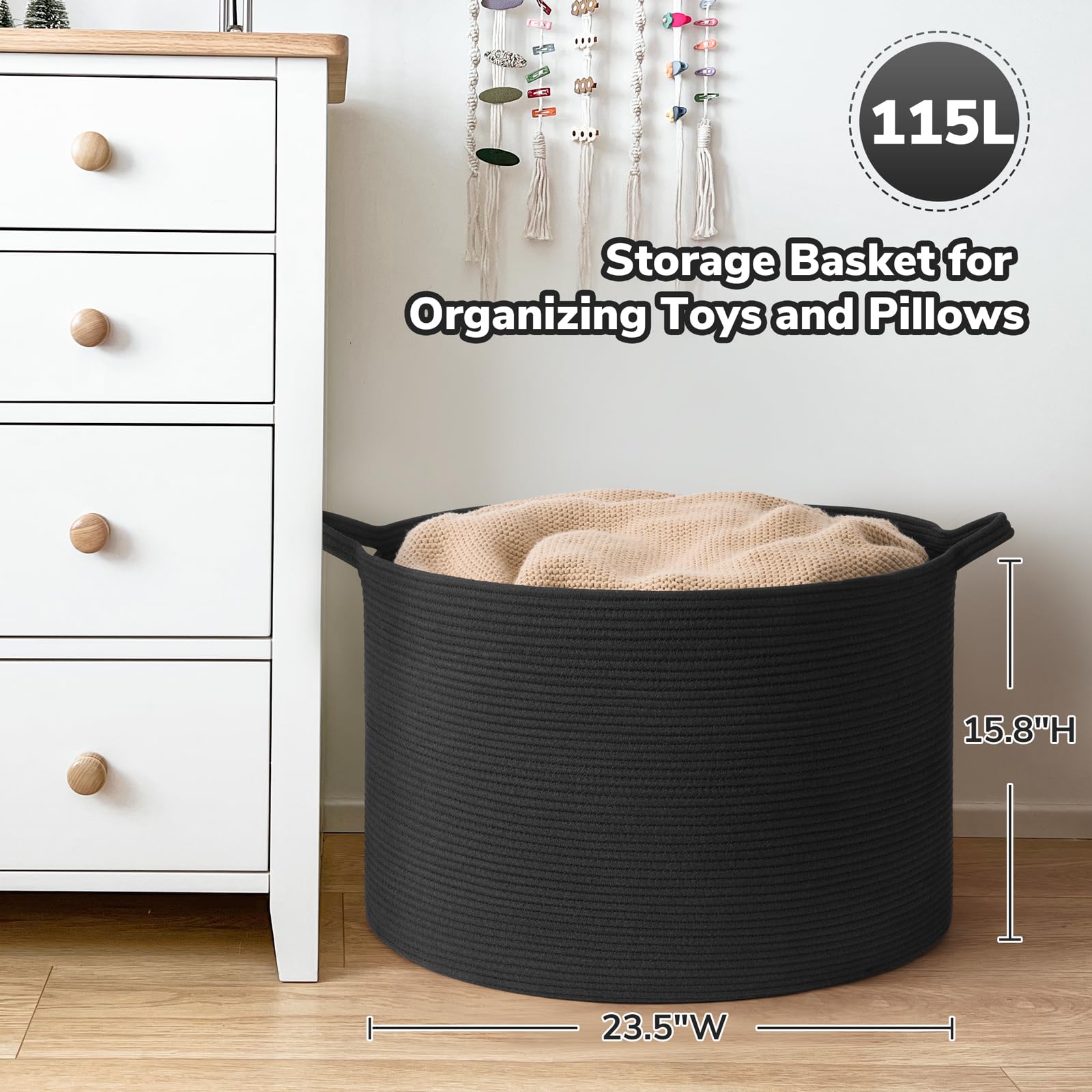 Goodpick woven basket complements home decor while keeping clutter organized in style.