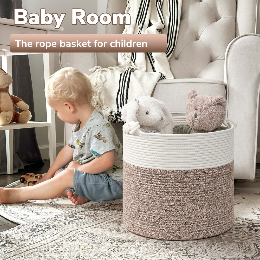 Goodpick basket shows 15x15 inch size ideal for blankets and laundry.