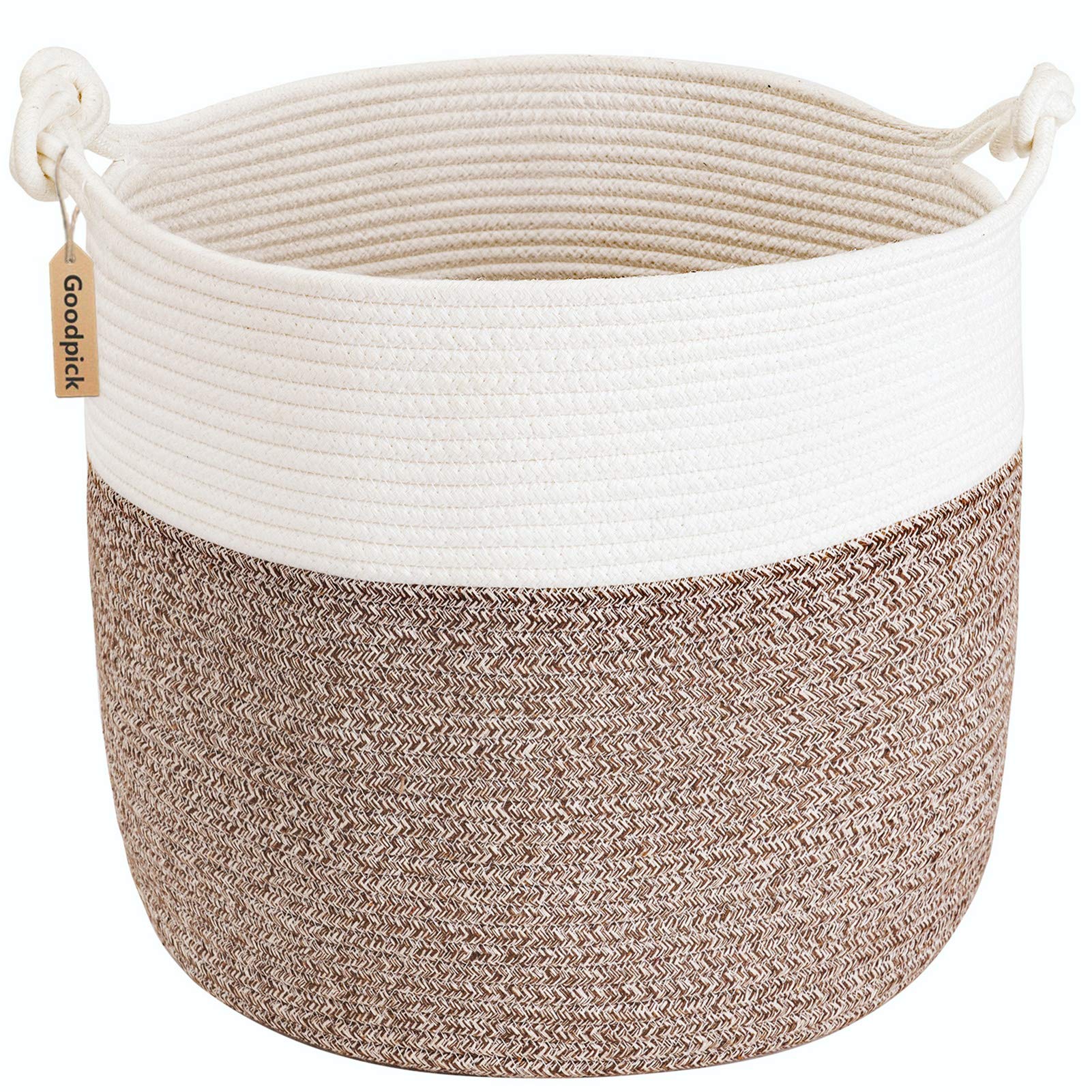 Goodpick woven laundry basket with soft-touch rope for cozy everyday storage.