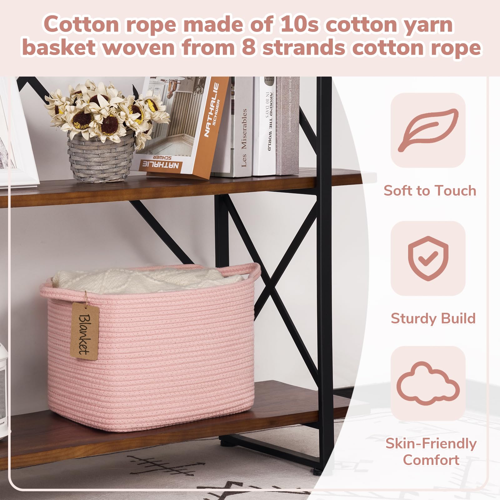 Goodpick woven storage basket bathroom-towels neatly stores towels in bathrooms or laundry rooms.