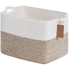 Goodpick woven storage basket neatly stores blankets in a roomy 18x14x12 inch space