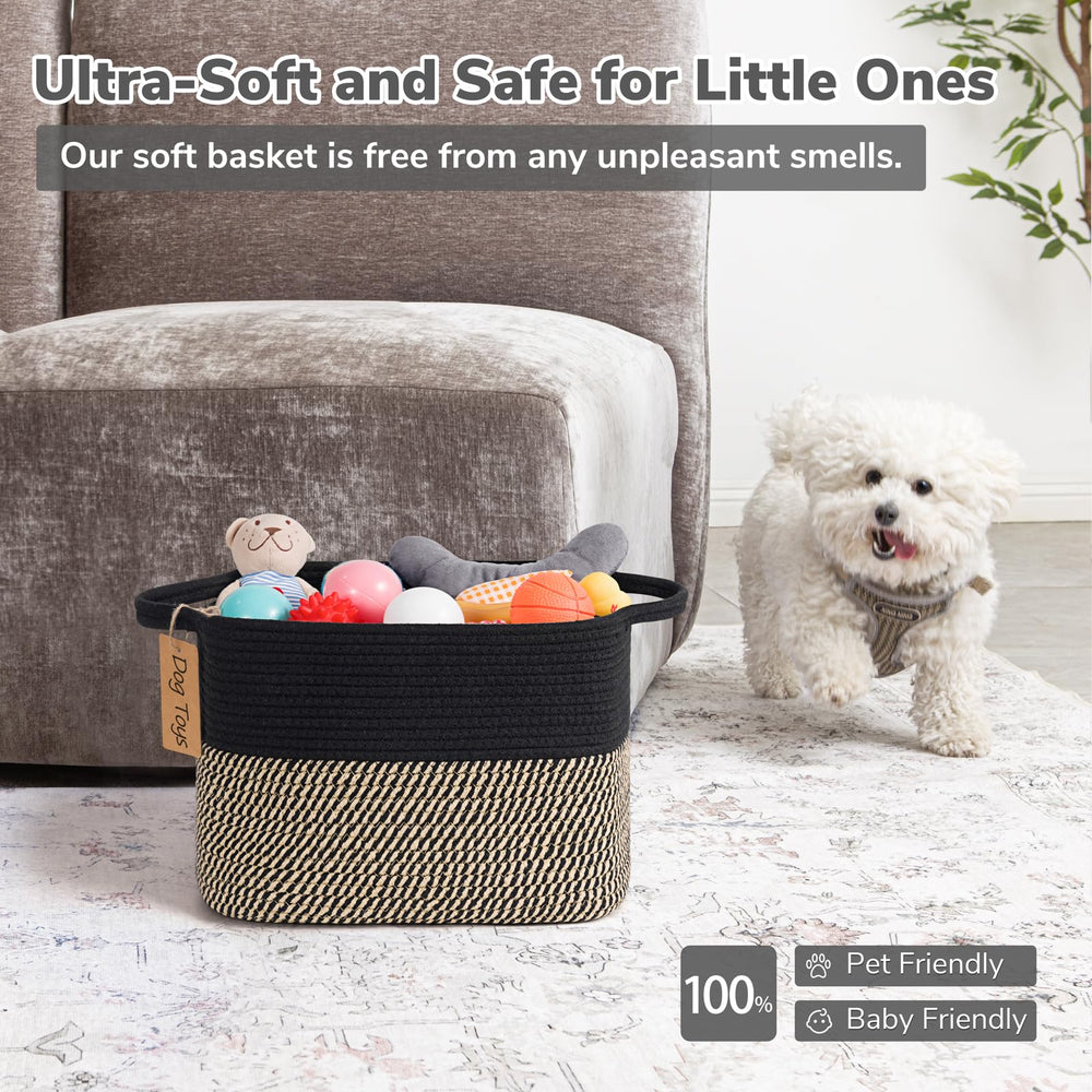 Goodpick Woven Storage Basket cotton rope closeup shows soft texture and durable weave