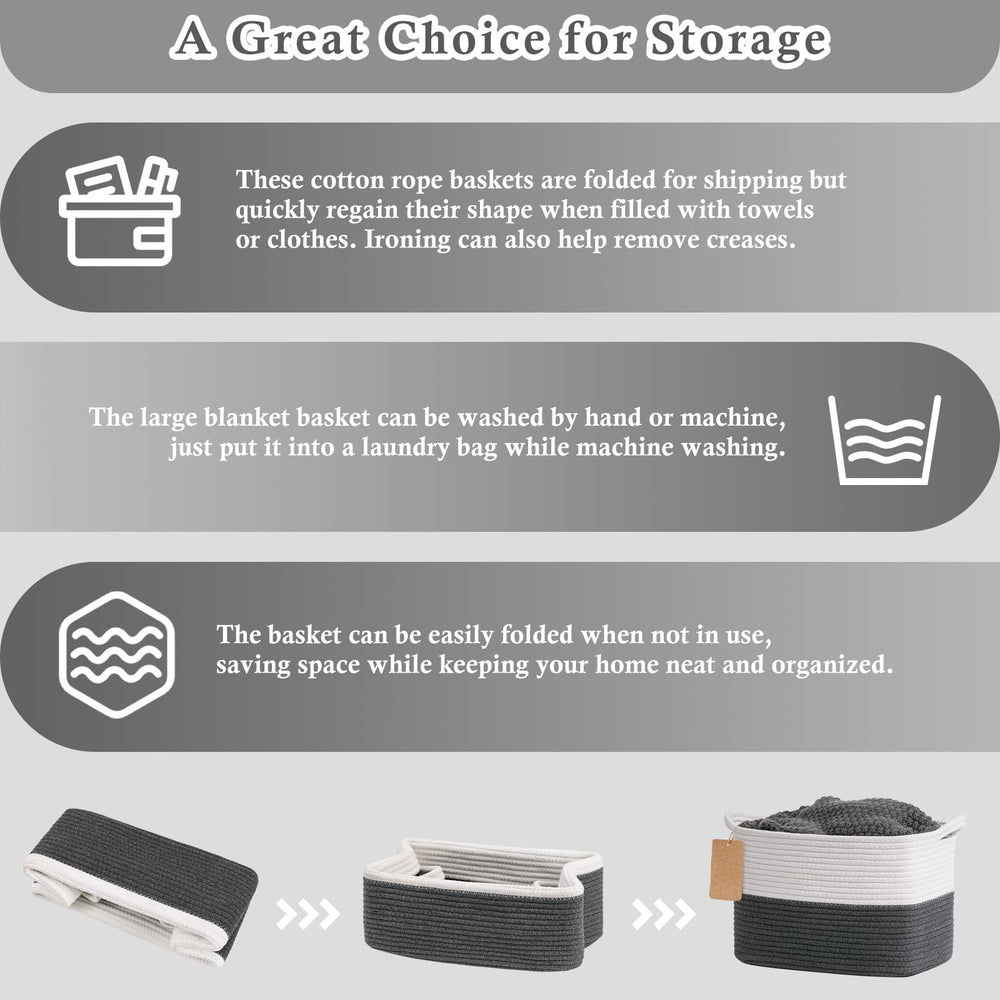 Goodpick woven storage basket folded-flat feature shows versatile transport and space-saving