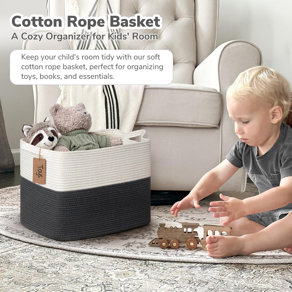 Goodpick basket handles closeup showing durable cotton rope construction.