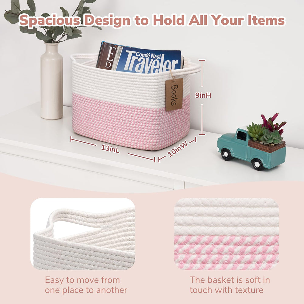 Goodpick Woven Storage Basket with handles ready for nursery organization