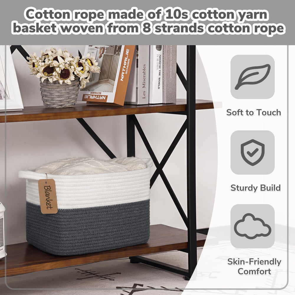 Goodpick woven storage basket in living room supports tidy toy and book organization