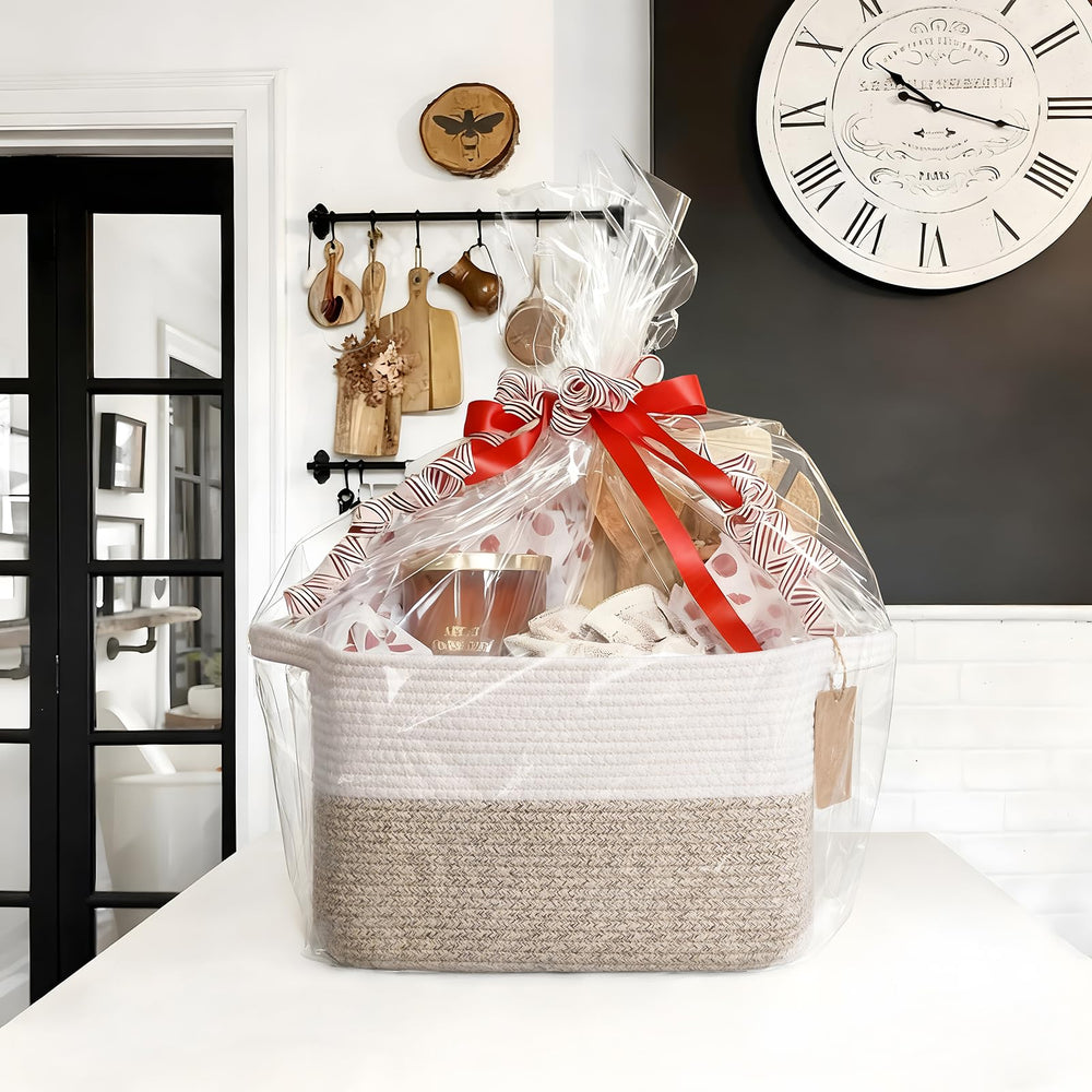 Goodpick Woven Storage Basket with label area for quick organization.