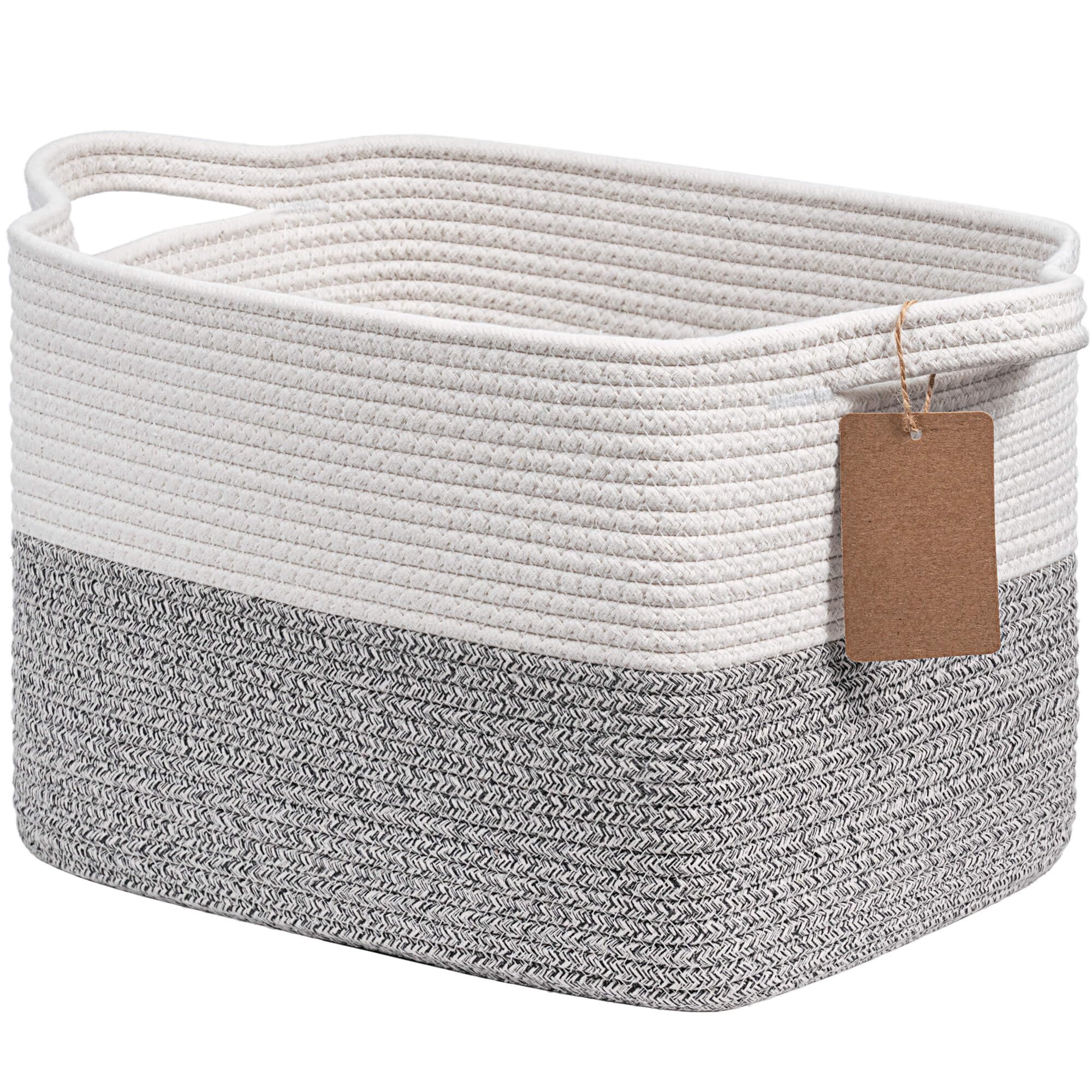 Goodpick woven storage basket with front labels for quick organization