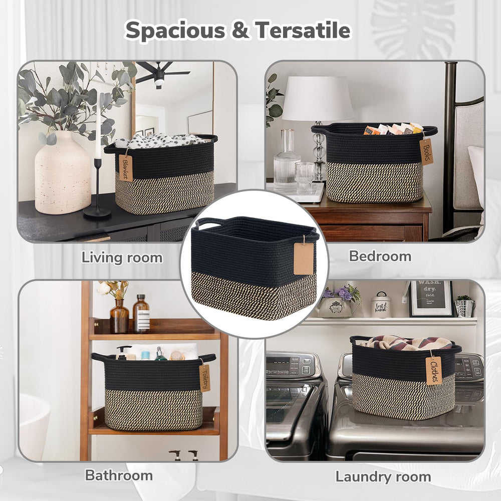 Goodpick Woven Storage Basket in living room for versatile storage and style