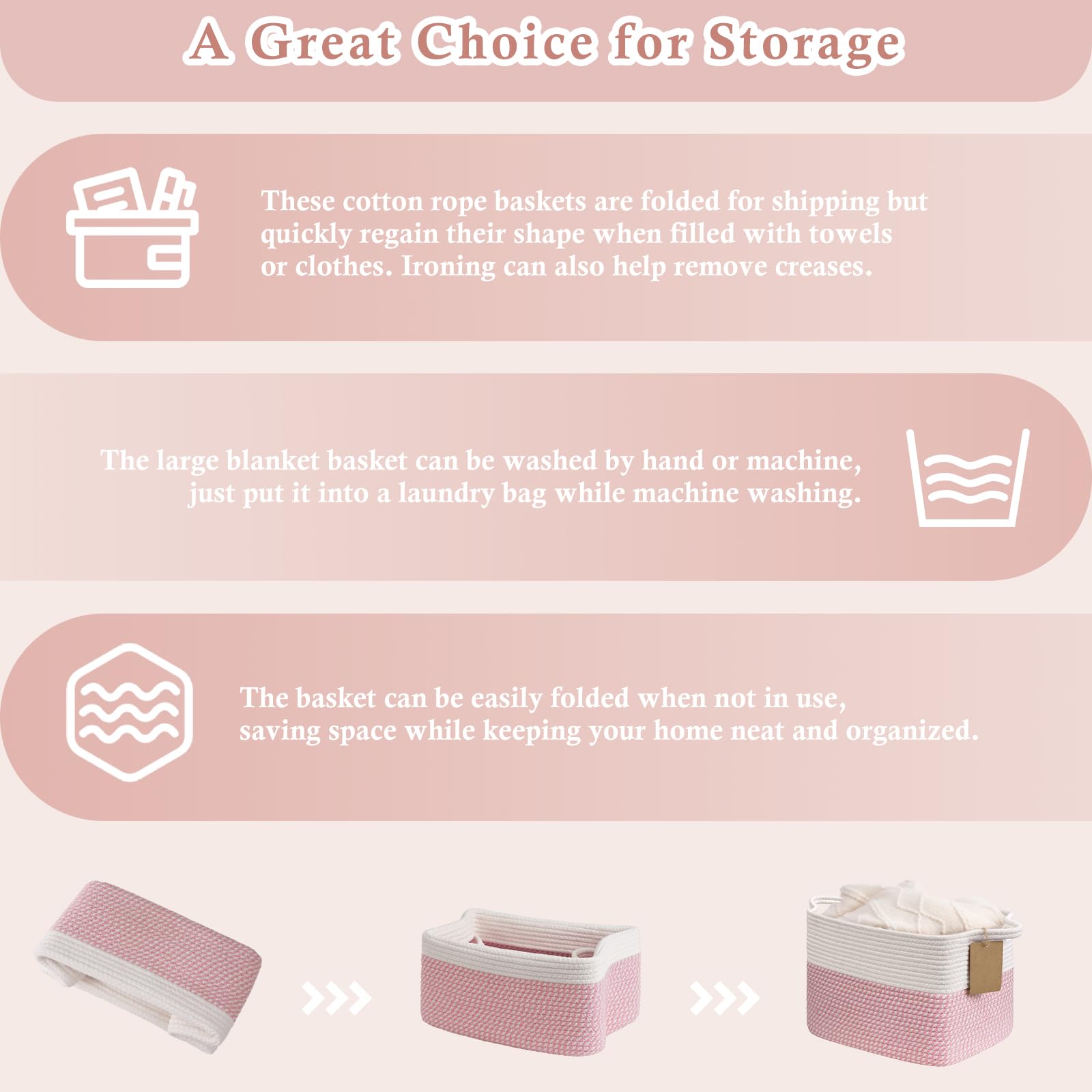Goodpick Woven Storage Basket machine washable option keeps care simple