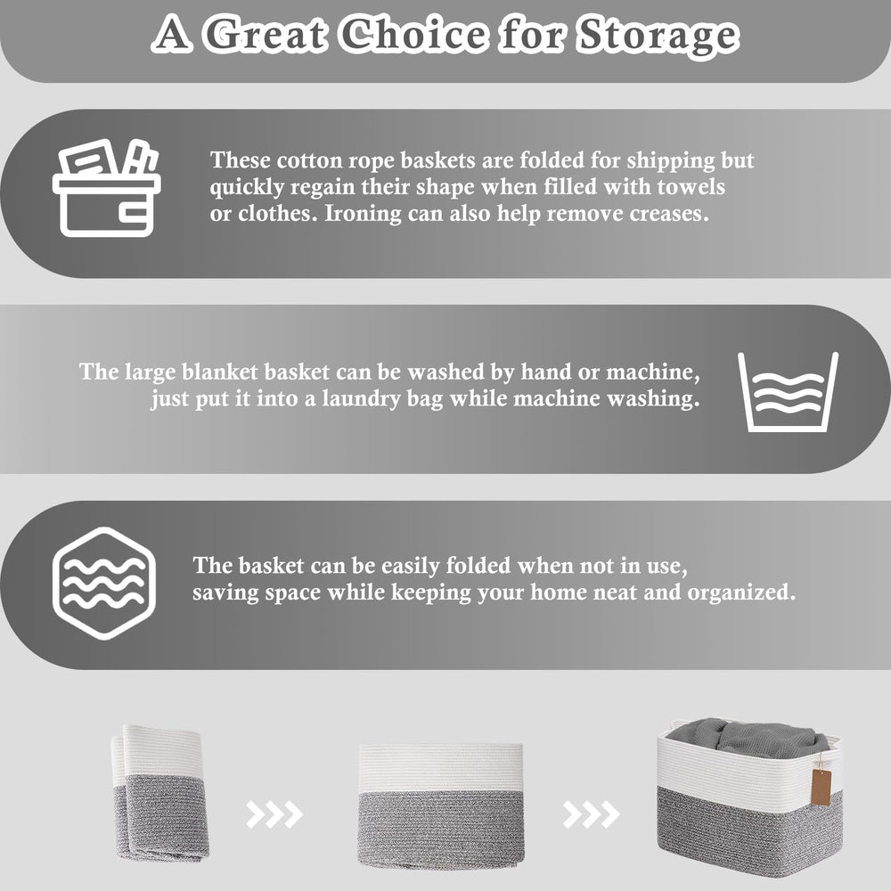 Goodpick Woven Storage Basket demonstrates folding form and shape recovery.