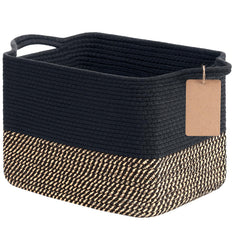 Goodpick Woven Storage Basket on a shelf with labels helps you identify contents
