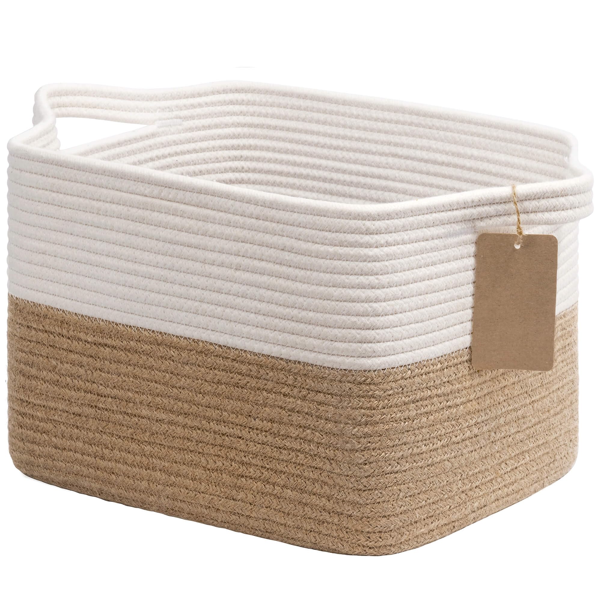 Goodpick woven storage basket on a shelf keeps items organized and accessible.