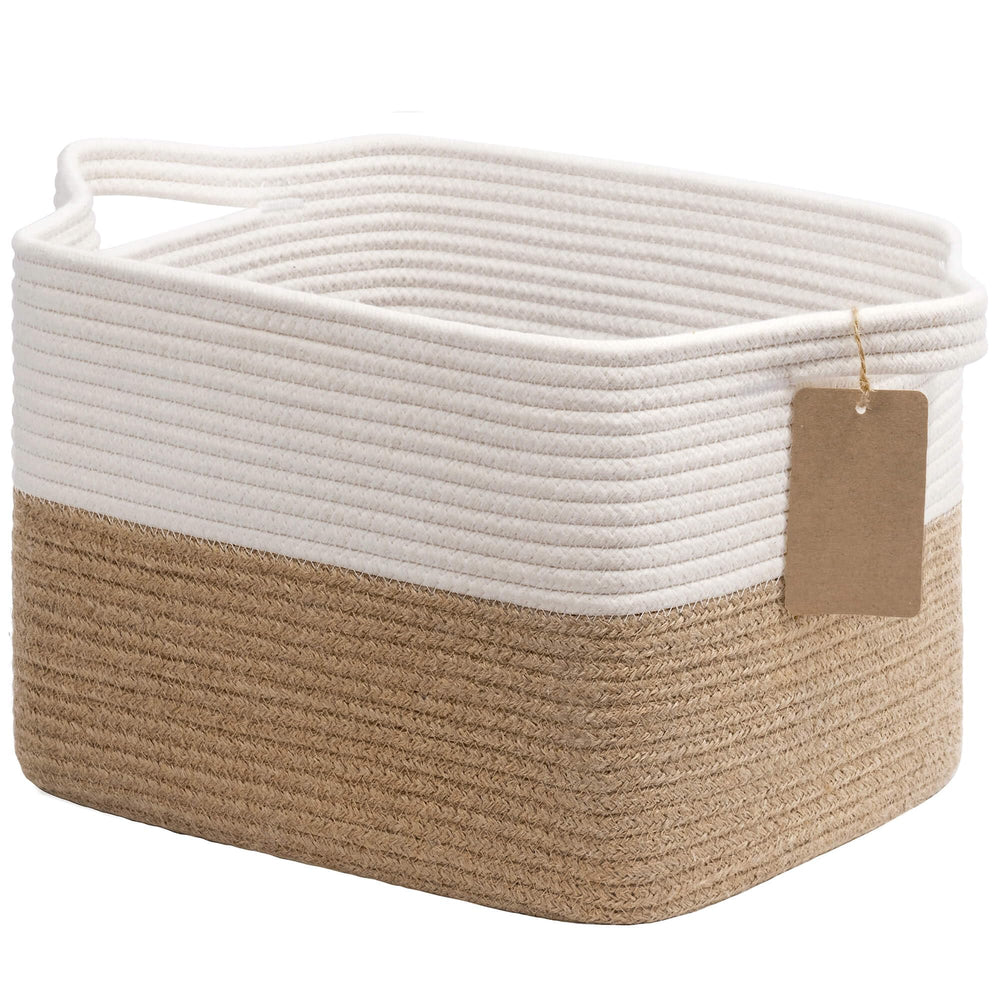 Goodpick woven storage basket on a shelf keeps items organized and accessible.