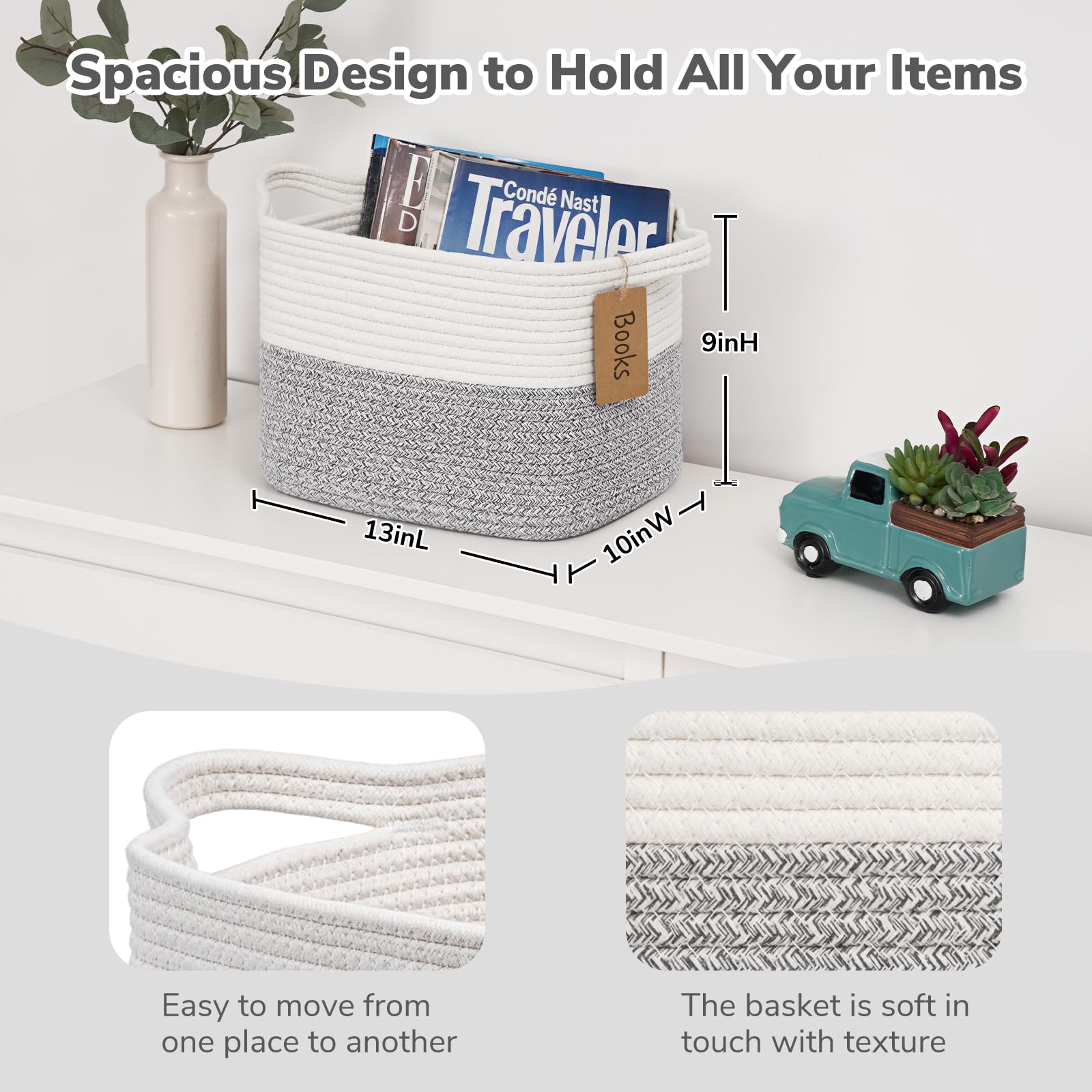 Goodpick woven storage basket made of soft cotton rope