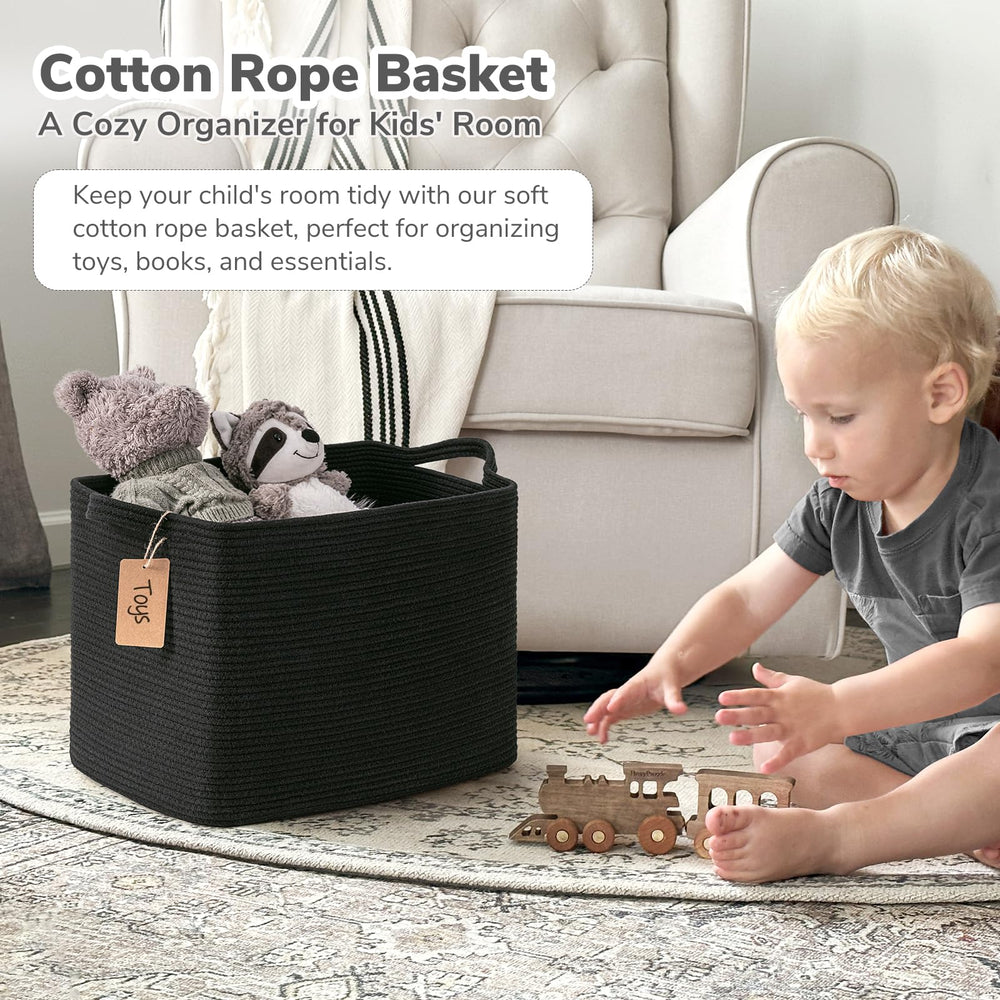 Goodpick basket with handles enables easy carrying between rooms.