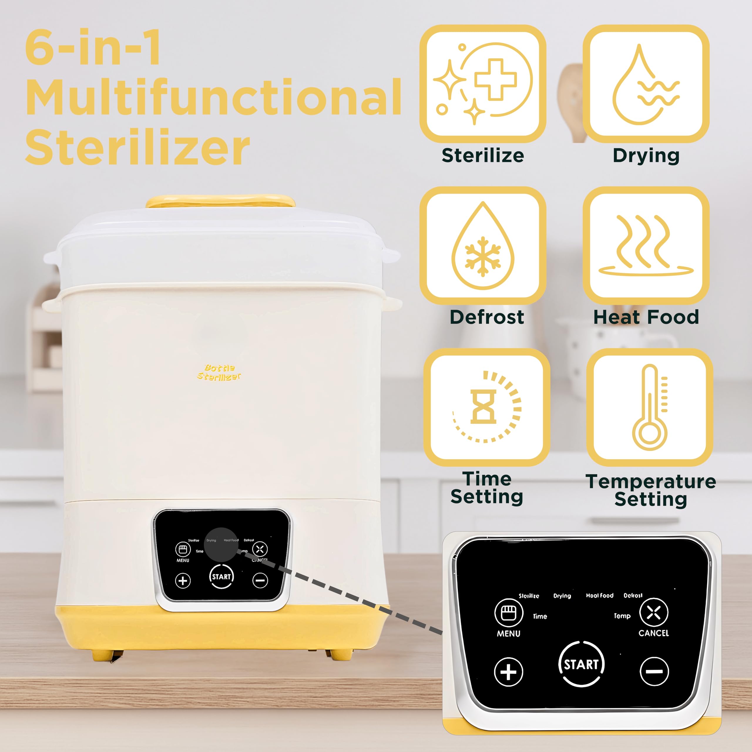 Goodscious 6-in-1 sterilizer bottles inside for multi-item sanitation