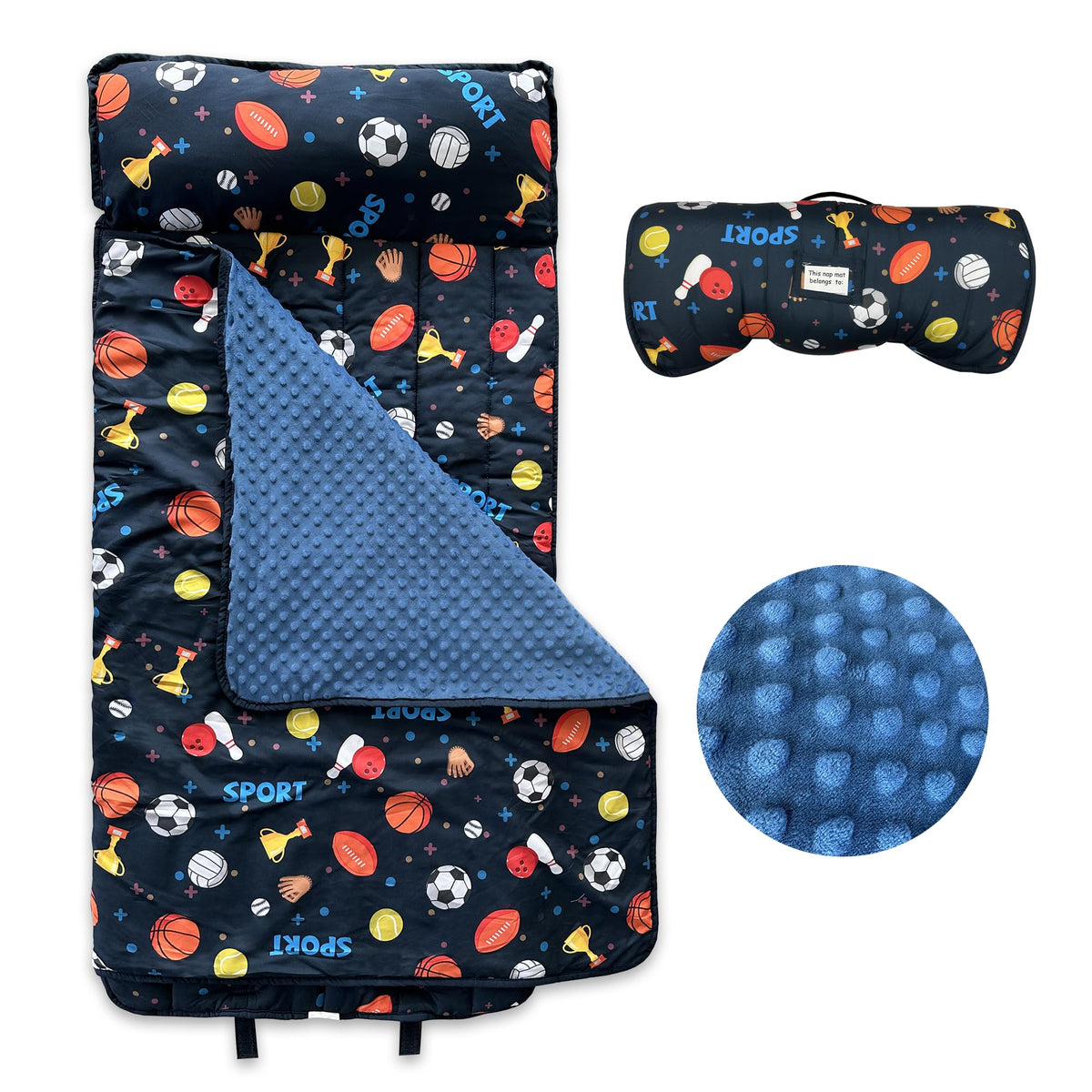 Googgoing toddler nap mat with removable pillow for easy washing and cozy travel rests.