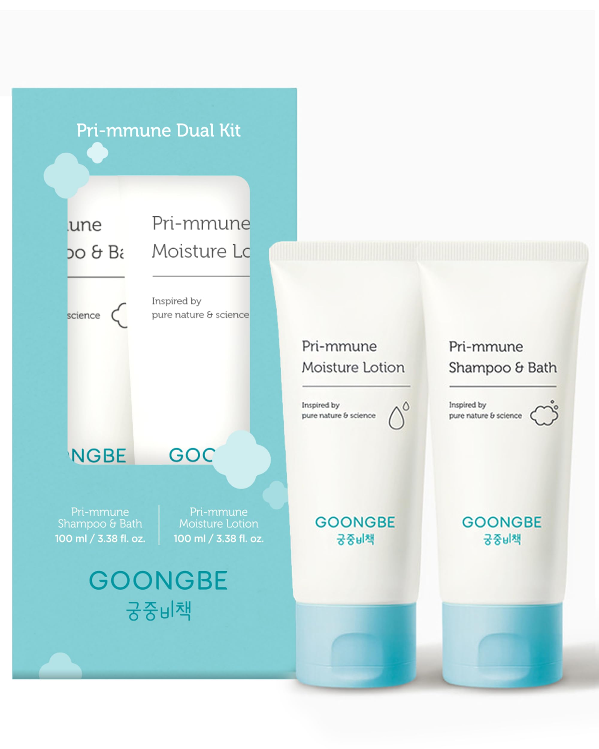 GOONGBE baby shampoo and bath 100ml bottle pour for easy dosing